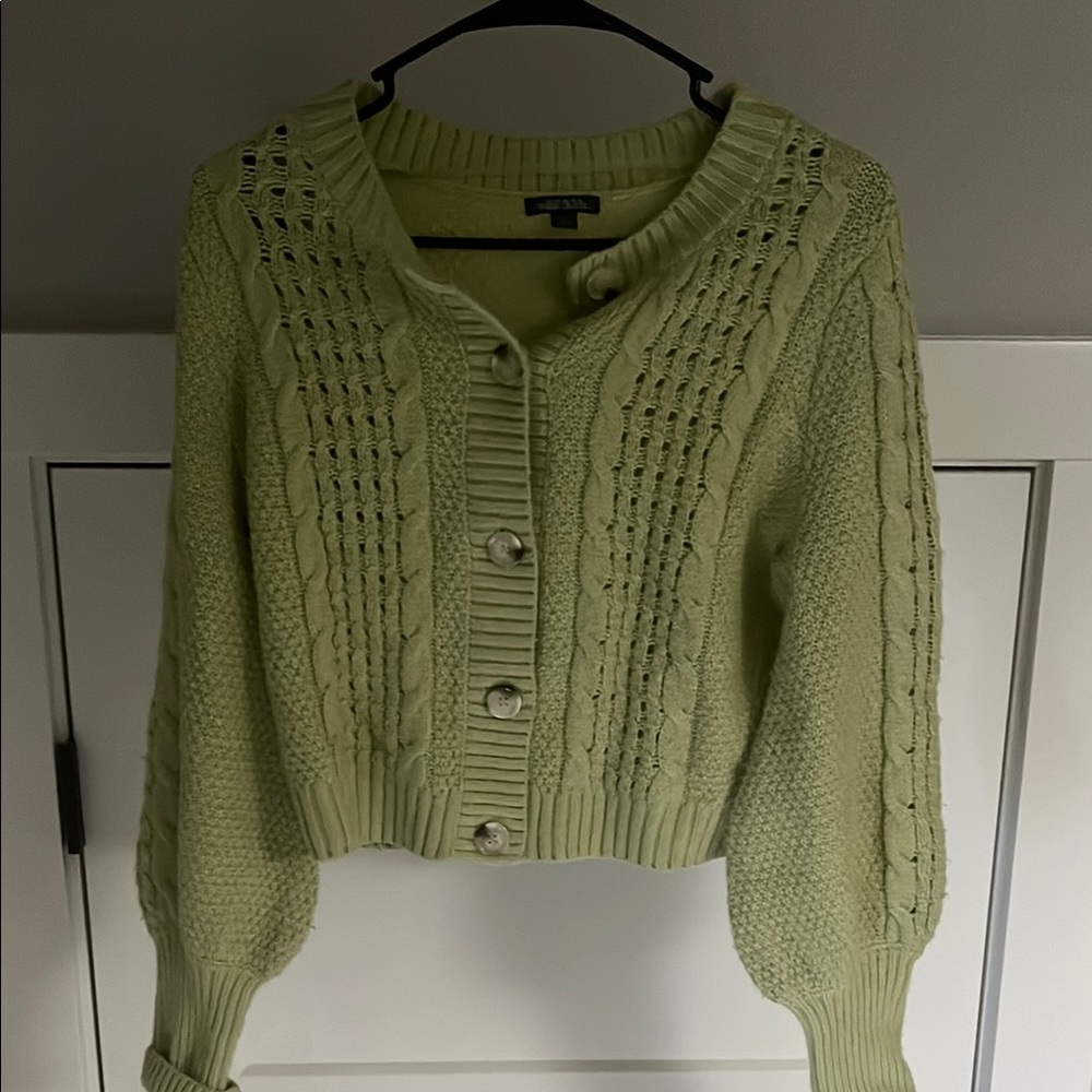 Wild Fable Light Green Cable Knit Cardigan